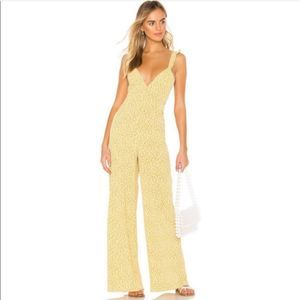 RESA NWT Jilly Jumpsuit in Honeysuckle Yellow Ditzy Floral Boho Wide Leg LG
